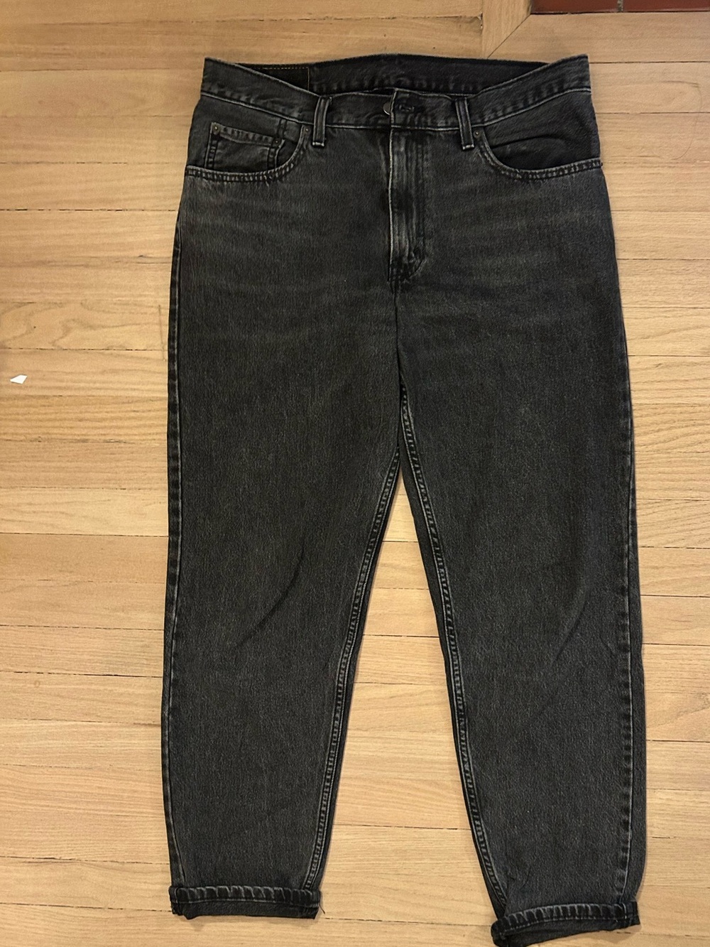 Men's Black Washed Jeans - Classic Slim Fit